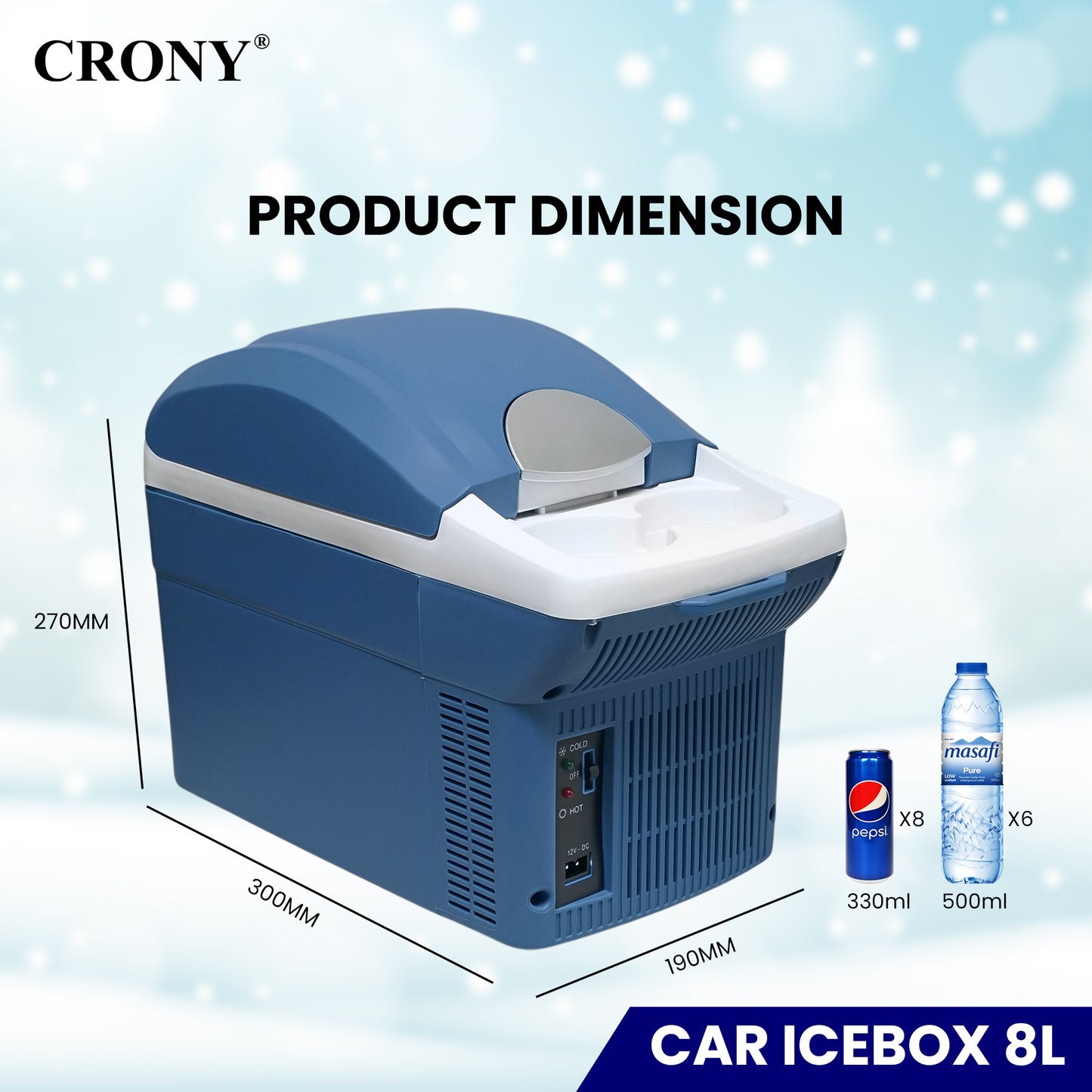 ثلاجة سيارة كروني 8 لتر منخفضة الضوضاء ثلاجات مدمجة صغيرة ثلاجة محمولة مبرد سيارة
