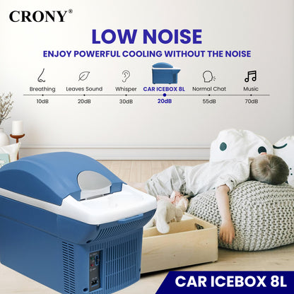 ثلاجة سيارة كروني 8 لتر منخفضة الضوضاء ثلاجات مدمجة صغيرة ثلاجة محمولة مبرد سيارة