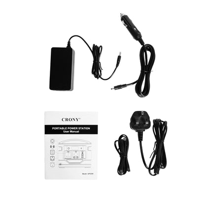 محطة طاقة محمولة CRONY GPS300 بقدرة 300 واط مع بطارية ليثيوم احتياطية وشاشة LCD
