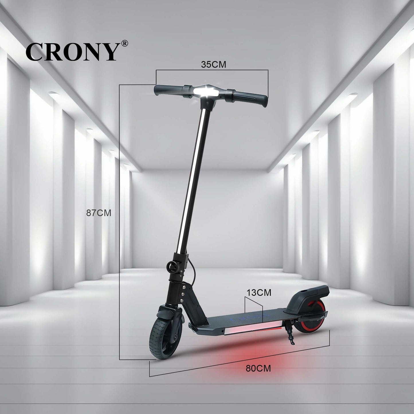 سكوتر كهربائي قابل للطي للأطفال CRONY S32 S31 مع شريط إضاءة LED وأضواء منصة RGB وفرامل إلكترونية
