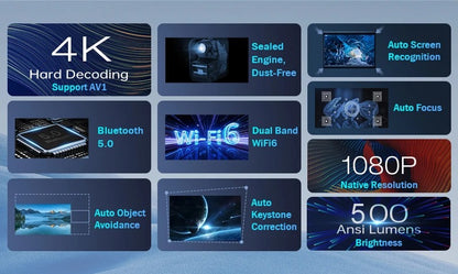 CRONY L010 LCD Smart Projector Android 11 WIFI Mini Portable 4K Full HD 1080p