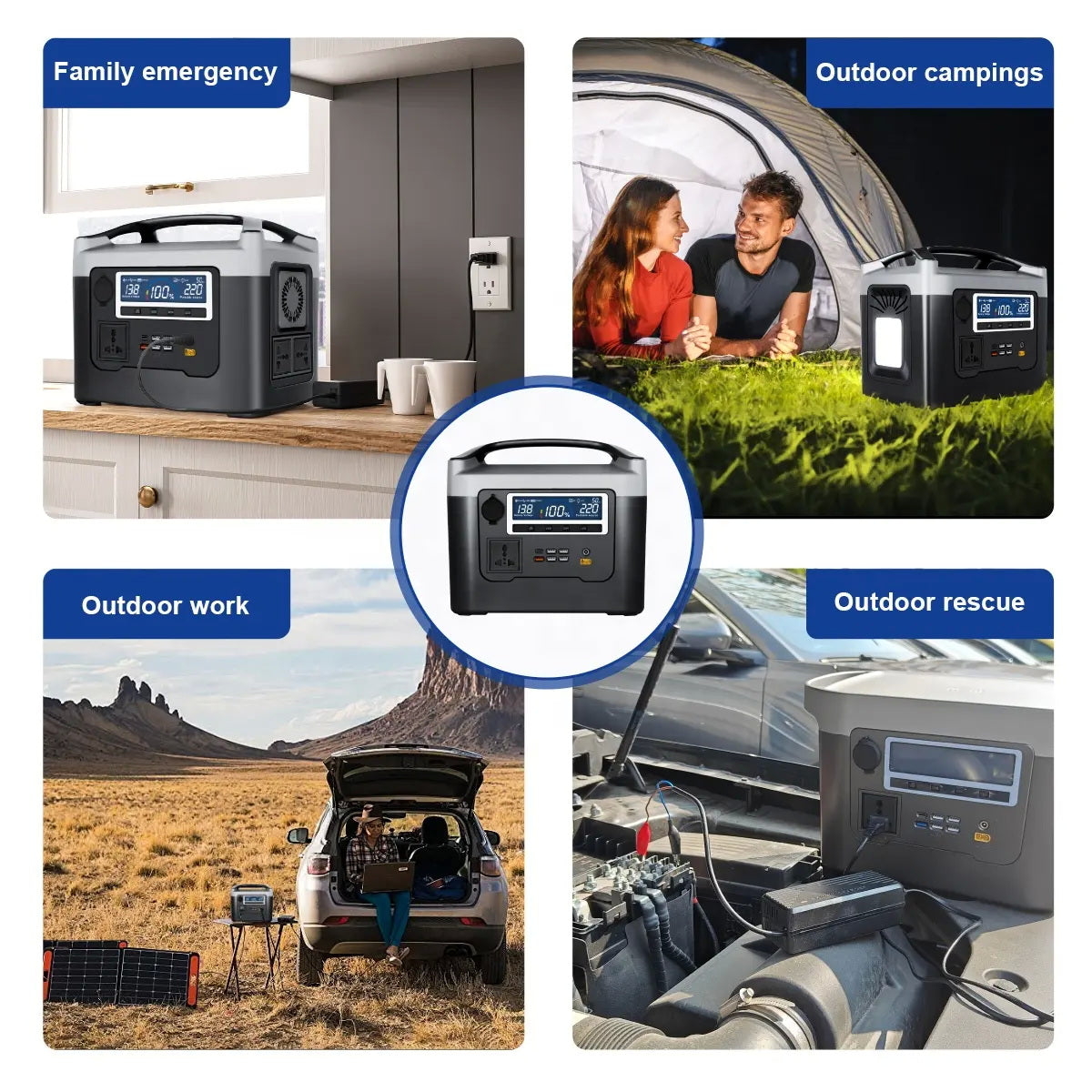 محطة طاقة محمولة CRONY BS800+ بقدرة 800 واط محطة طاقة محمولة بسعة كبيرة شحن سريع حماية متعددة للطوارئ الخارجية