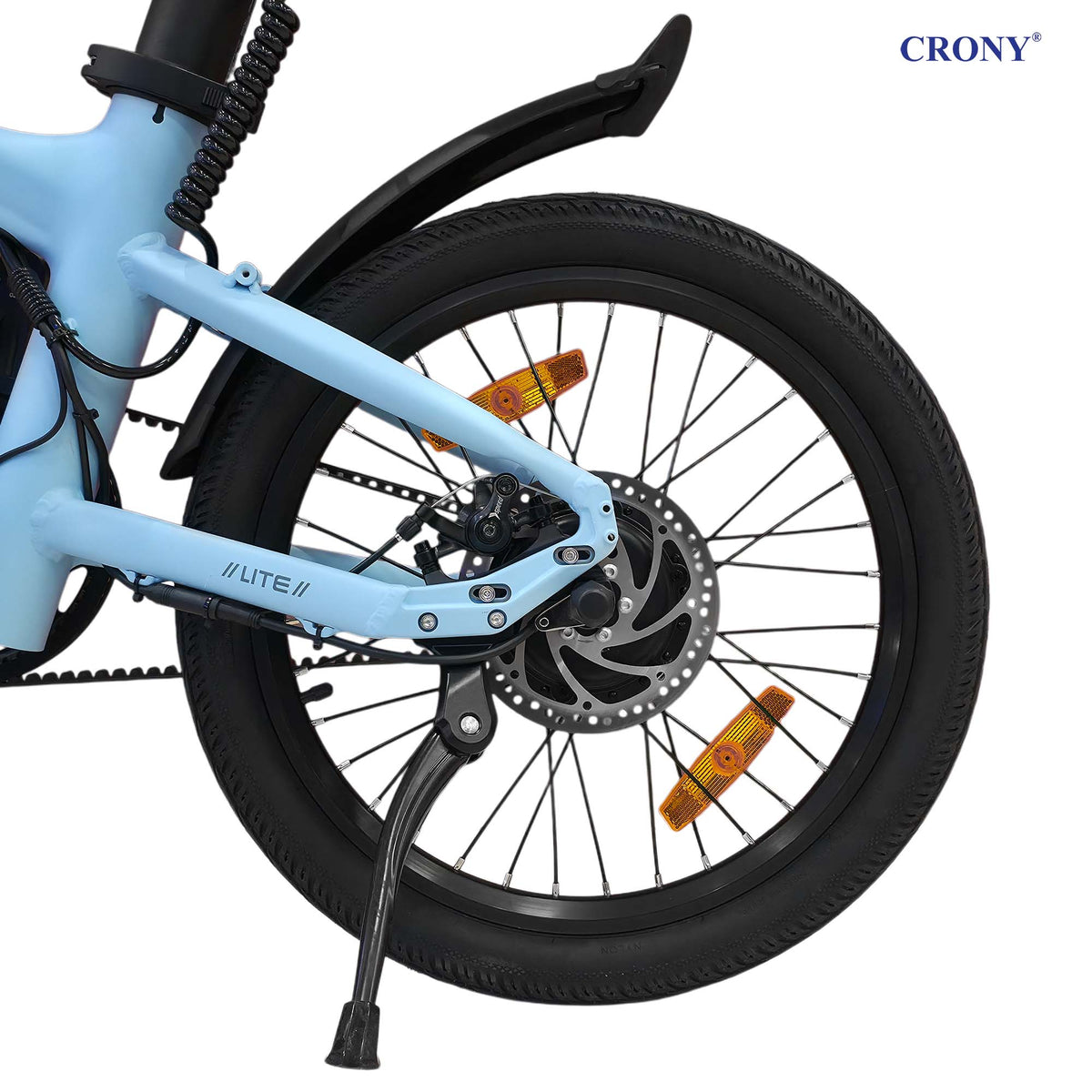 CRONY A20 Electric Bike, 350W Motor, 25–30 km/h Top Speed, 36V 9.6Ah Battery, 35–50 km Pure Electric Range, 80–100 km Assisted Range, 20-Inch Tires, Torque Sensor, Carbon Belt Drive, 2.4" IPS Color Display, Smart App, Foldable E-Bike