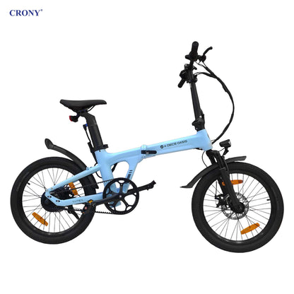 CRONY A20 Electric Bike, 350W Motor, 25–30 km/h Top Speed, 36V 9.6Ah Battery, 35–50 km Pure Electric Range, 80–100 km Assisted Range, 20-Inch Tires, Torque Sensor, Carbon Belt Drive, 2.4" IPS Color Display, Smart App, Foldable E-Bike