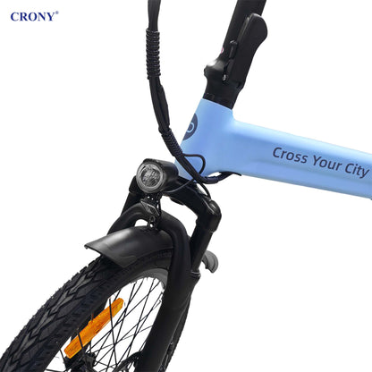 CRONY A20 Electric Bike, 350W Motor, 25–30 km/h Top Speed, 36V 9.6Ah Battery, 35–50 km Pure Electric Range, 80–100 km Assisted Range, 20-Inch Tires, Torque Sensor, Carbon Belt Drive, 2.4" IPS Color Display, Smart App, Foldable E-Bike