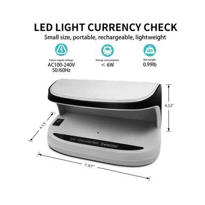 جهاز التحقق من الأوراق النقدية CRONY AL-09 أوتوماتيكي للكشف عن النقود المزيفة بالأشعة فوق البنفسجية جهاز صغير محمول لفحص النقود المزيفة بجهاز مسح بالأشعة فوق البنفسجية