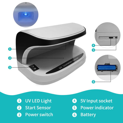 جهاز التحقق من الأوراق النقدية CRONY AL-09 أوتوماتيكي للكشف عن النقود المزيفة بالأشعة فوق البنفسجية جهاز صغير محمول لفحص النقود المزيفة بجهاز مسح بالأشعة فوق البنفسجية