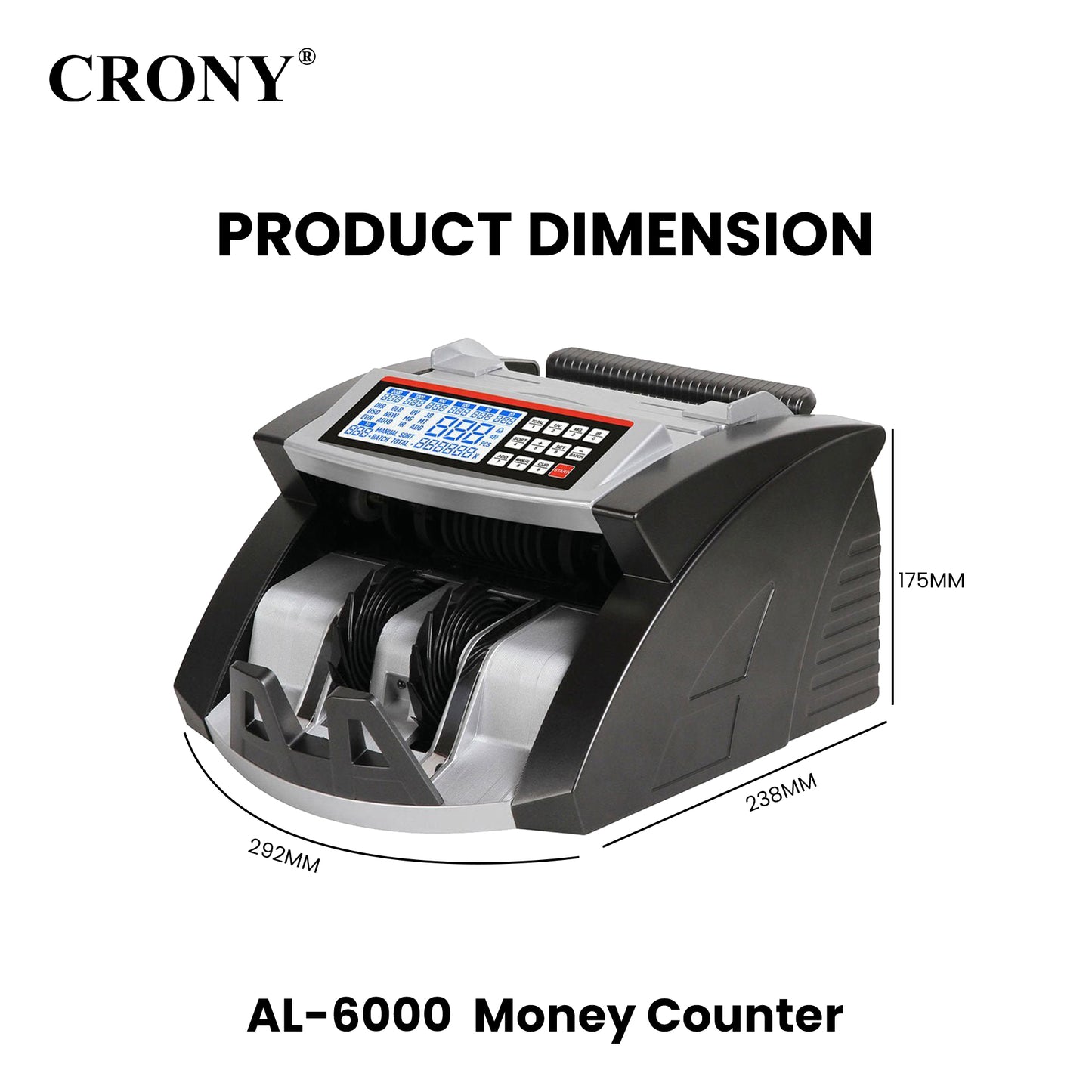 جهاز التحقق من الأوراق النقدية CRONY AL-6000 عداد نقود أوتوماتيكي آلة عد العملات