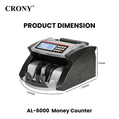 جهاز التحقق من الأوراق النقدية CRONY AL-6000 عداد نقود أوتوماتيكي آلة عد العملات