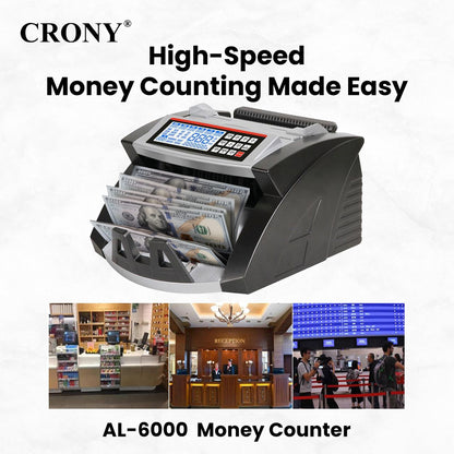 جهاز التحقق من الأوراق النقدية CRONY AL-6000 عداد نقود أوتوماتيكي آلة عد العملات