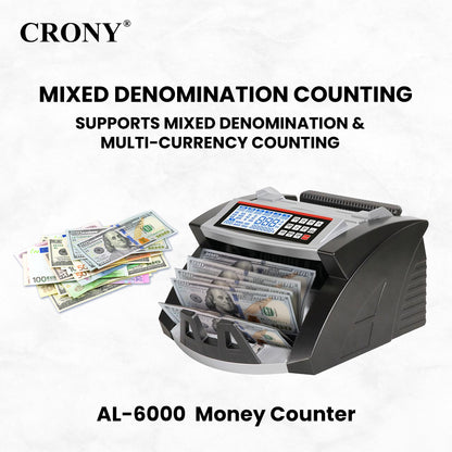 جهاز التحقق من الأوراق النقدية CRONY AL-6000 عداد نقود أوتوماتيكي آلة عد العملات