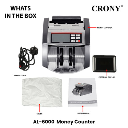 جهاز التحقق من الأوراق النقدية CRONY AL-6000 عداد نقود أوتوماتيكي آلة عد العملات