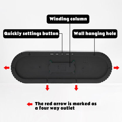 ساعة حائط إلكترونية CRPONY 8021 بيضاء + زرقاء مع عرض الساعة 5 مستويات سطوع قابلة للتعديل للمنزل والمزرعة والمكتب