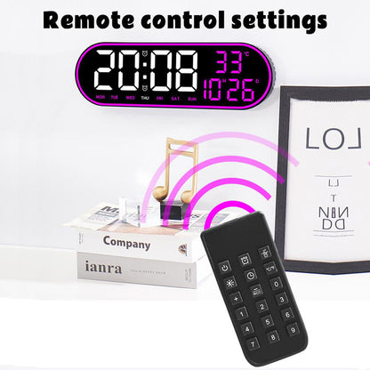 ساعة حائط إلكترونية CRPONY 8021 بيضاء + زرقاء مع عرض الساعة 5 مستويات سطوع قابلة للتعديل للمنزل والمزرعة والمكتب