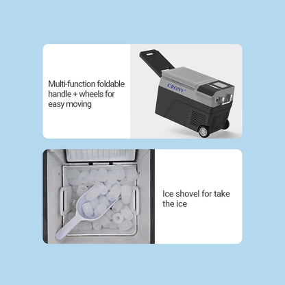 صانع ثلج CRONY B35IM ثلاجة بعجلات رافعة 38 لتر صانع ثلج محمول ومجمد