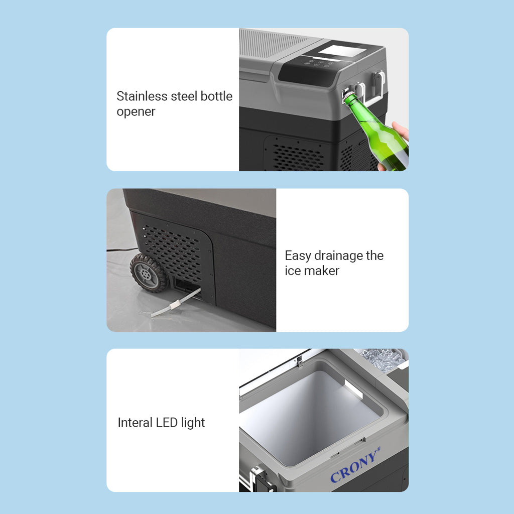 صانع ثلج CRONY B35IM ثلاجة بعجلات رافعة 38 لتر صانع ثلج محمول ومجمد