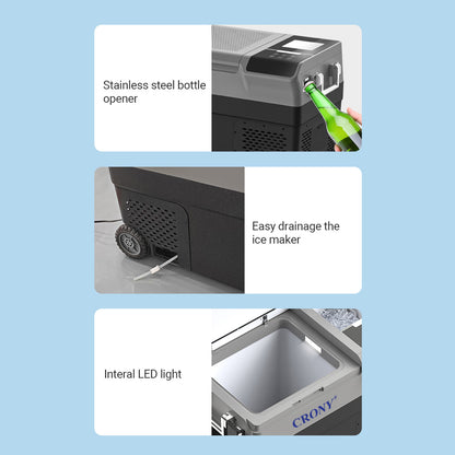 صانع ثلج CRONY B35IM ثلاجة بعجلات رافعة 38 لتر صانع ثلج محمول ومجمد