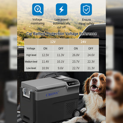 صانع ثلج CRONY B35IM ثلاجة بعجلات رافعة 38 لتر صانع ثلج محمول ومجمد