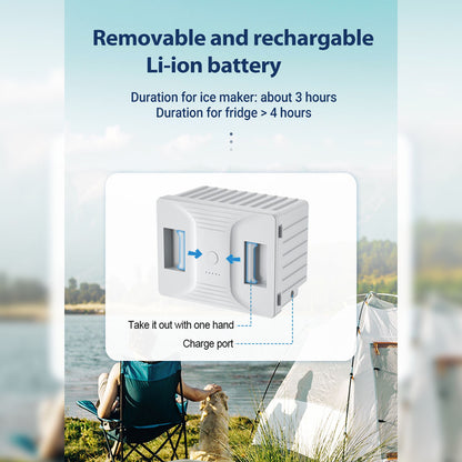 صانع ثلج CRONY B35IM ثلاجة بعجلات رافعة 38 لتر صانع ثلج محمول ومجمد