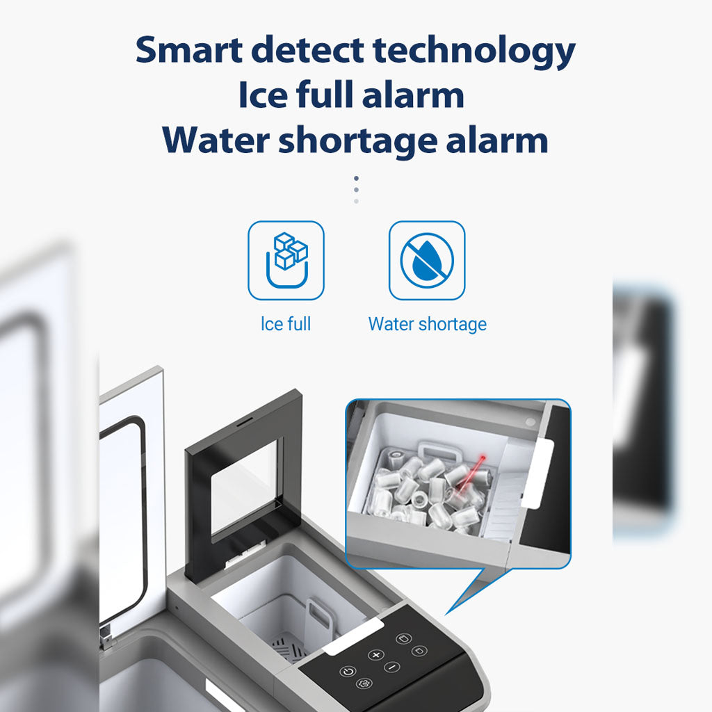 صانع ثلج CRONY B35IM ثلاجة بعجلات رافعة 38 لتر صانع ثلج محمول ومجمد