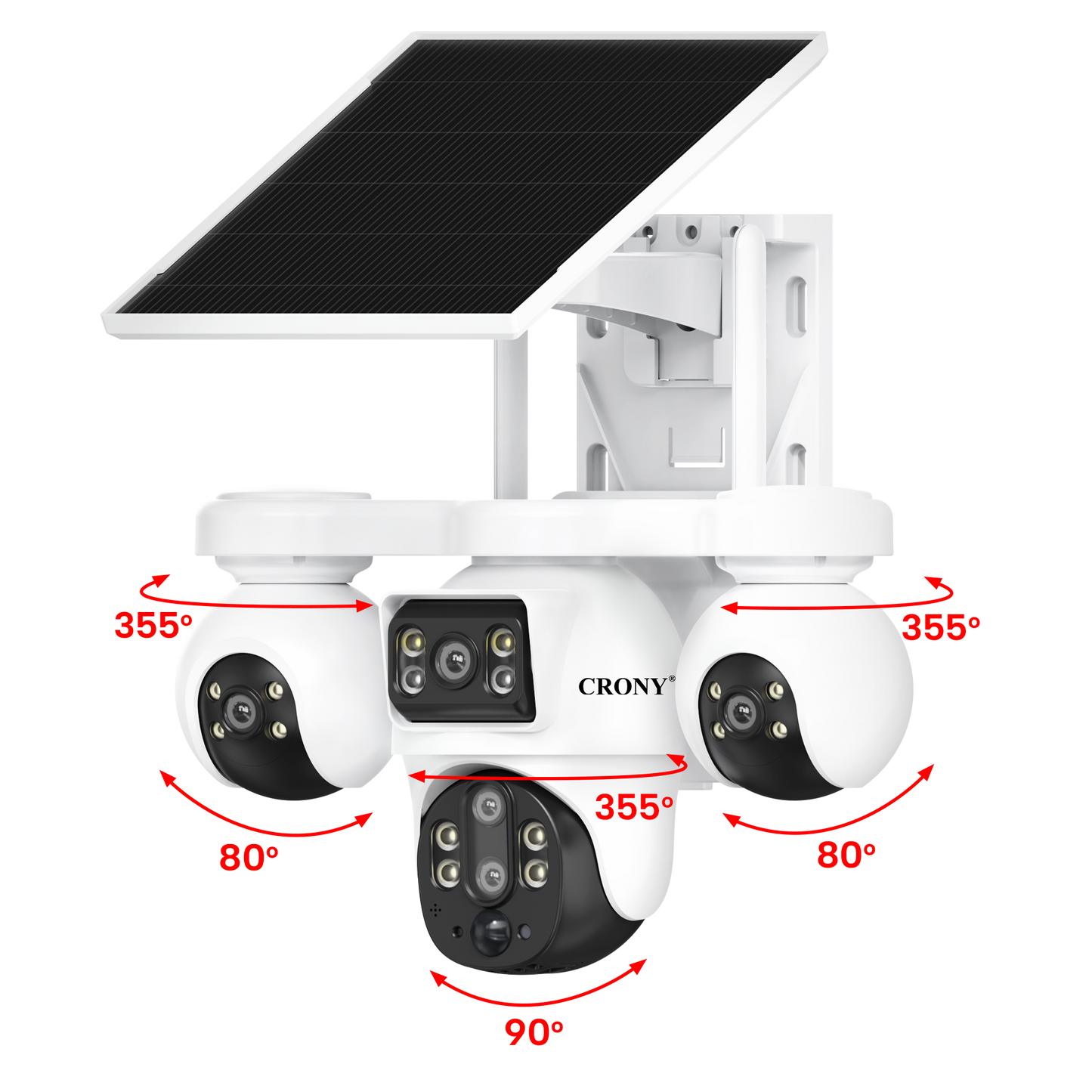 CRONY BP19DL V380 PRO 8MP 4G Solar Security Camera, 10X Zoom, 355° PTZ Outdoor CCTV Camera with 8000mAh Battery, AI Human Detection, Motion Tracking, Two-Way Audio, Night Vision, IP65 Waterproof