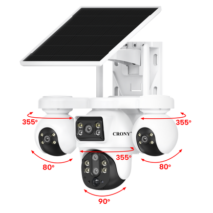 CRONY BP19DL V380 PRO 8MP 4G Solar Security Camera, 10X Zoom, 355° PTZ Outdoor CCTV Camera with 8000mAh Battery, AI Human Detection, Motion Tracking, Two-Way Audio, Night Vision, IP65 Waterproof
