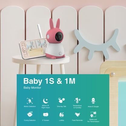 CRONY Baby 1TM-1MN 5inch LCD Baby Monitor VIDEO CALLING CAMERA