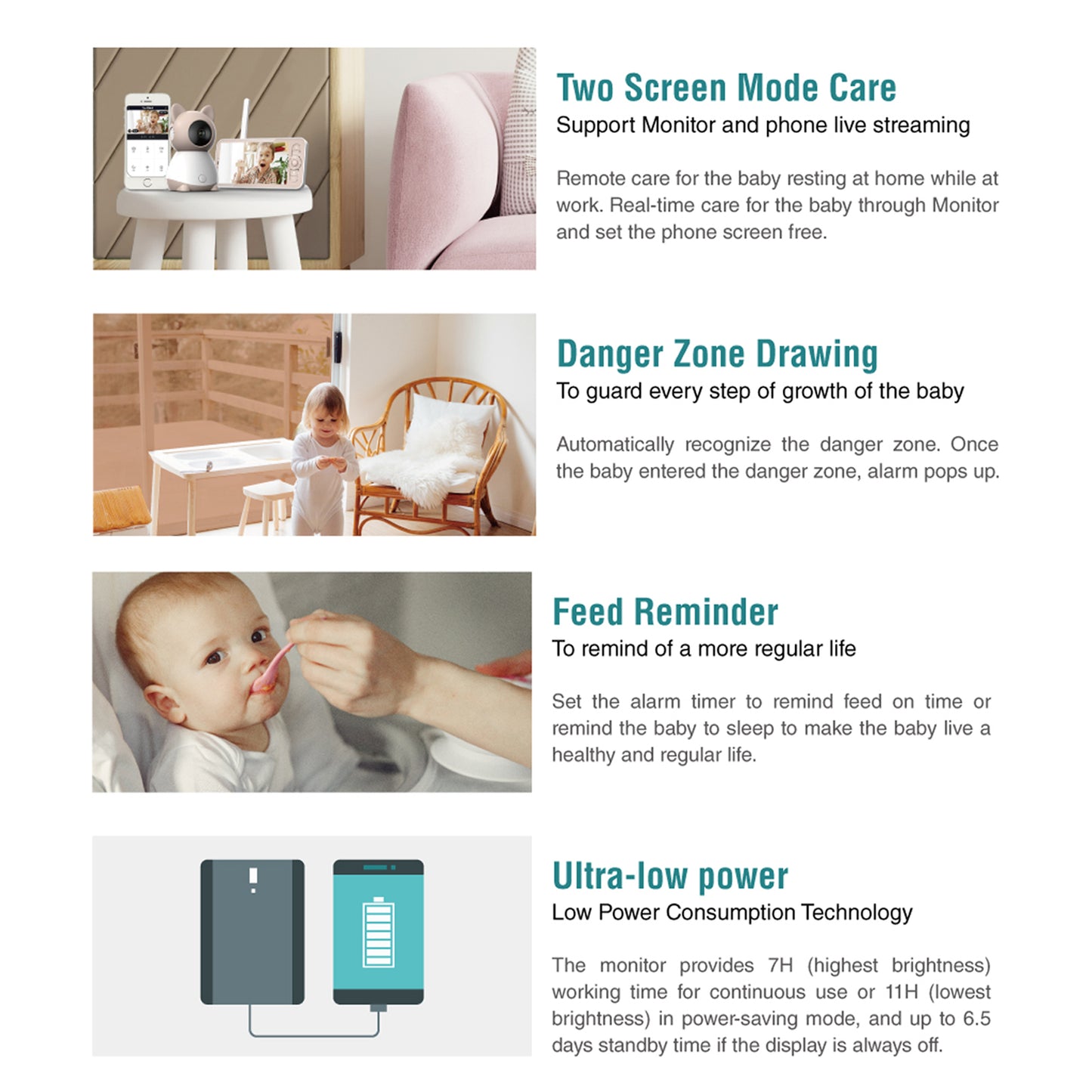 CRONY Baby 1TM-1MN 5inch LCD Baby Monitor VIDEO CALLING CAMERA