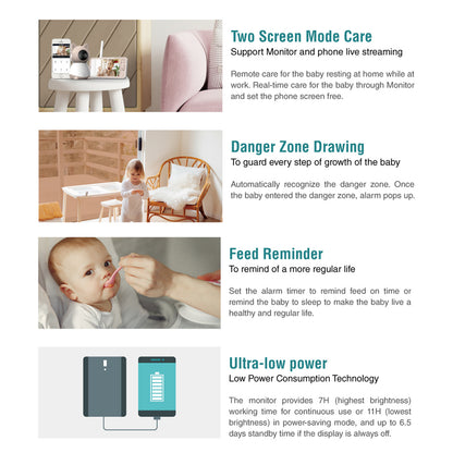 CRONY Baby 1TM-1MN 5inch LCD Baby Monitor VIDEO CALLING CAMERA