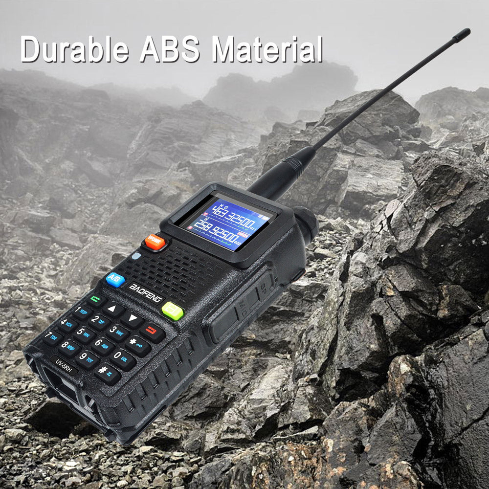 باوفينغ UV-5RH 7 واط UHF (400-480 ميجاهرتز) VHF (136-174 ميجاهرتز) ثلاثي النطاقات 999 قناة بحث التردد توقعات الطقس جهاز اتصال لاسلكي FM
