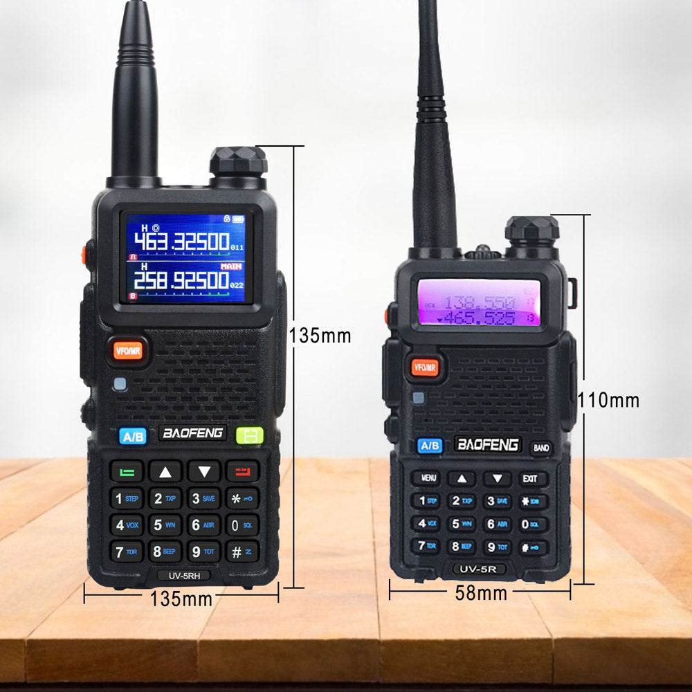 باوفينغ UV-5RH 7 واط UHF (400-480 ميجاهرتز) VHF (136-174 ميجاهرتز) ثلاثي النطاقات 999 قناة بحث التردد توقعات الطقس جهاز اتصال لاسلكي FM