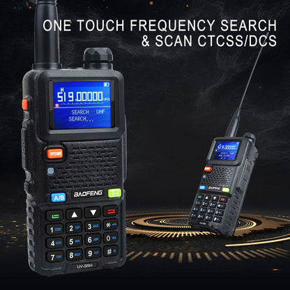 باوفينغ UV-5RH 7 واط UHF (400-480 ميجاهرتز) VHF (136-174 ميجاهرتز) ثلاثي النطاقات 999 قناة بحث التردد توقعات الطقس جهاز اتصال لاسلكي FM