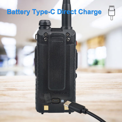 باوفينغ UV-5RH 7 واط UHF (400-480 ميجاهرتز) VHF (136-174 ميجاهرتز) ثلاثي النطاقات 999 قناة بحث التردد توقعات الطقس جهاز اتصال لاسلكي FM