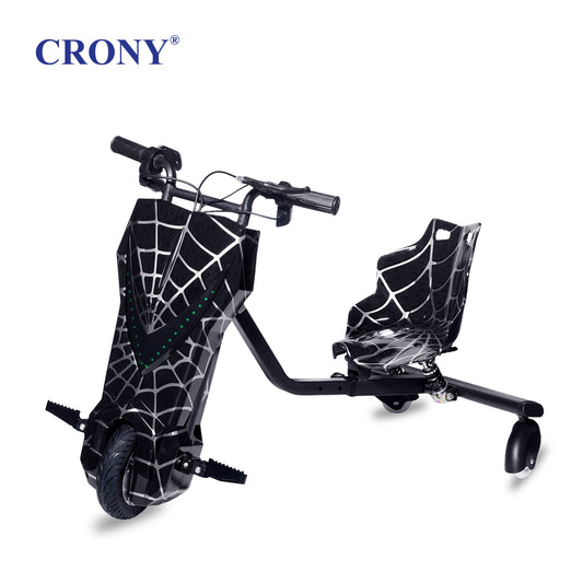 CRONY JL009 8 V type Colorful Drift Carfor Kids 180W Motor 36V Battery 3 Speed Modes 10KM/H Bluetooth Speaker LED Lights Shock Absorption 3-Wheel Electric Scooter 5-10KM Range Lightweight Racing Drift Toy