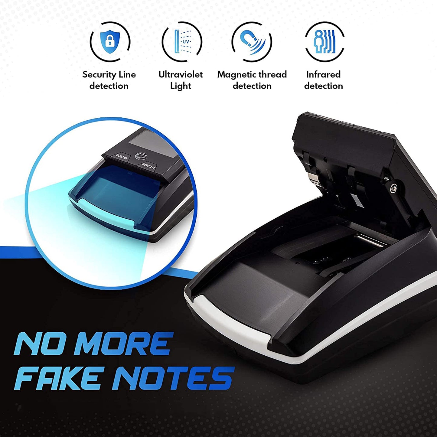 جهاز التحقق من الأوراق النقدية CRONY CN-136 كاشف النقود التلقائي شاشة TFT كاشف الأوراق المزيفة كاشف الأوراق النقدية المحمولة عداد النقود المزيفة عداد النقود