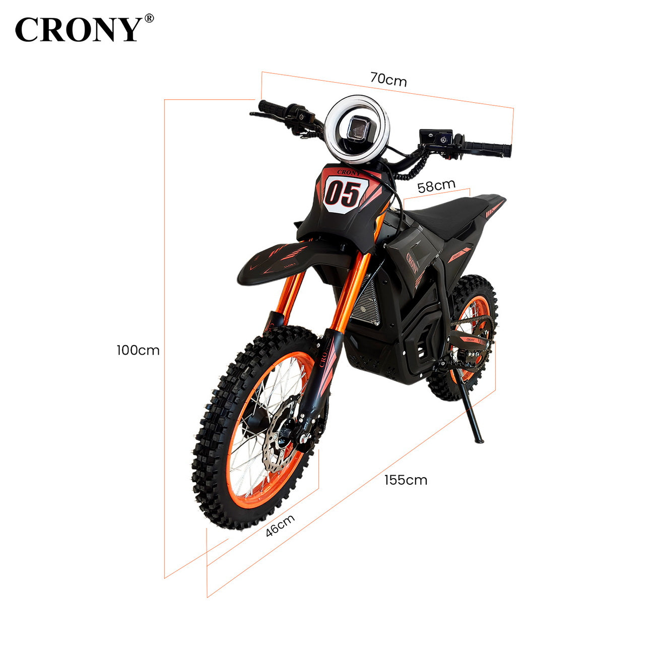 CRONY-01 2500W48V25A دراجة كهربائية عالية التكوين للدراجات الوعرة E-Dirt Bike Off Road E Bike