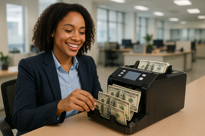 آلة عد النقود CRONY P80 مع عد القيم المختلطة وكشف التزوير وشاشة LCD للأعمال والمصارف ومكاتب العد والتحقق من الأوراق النقدية