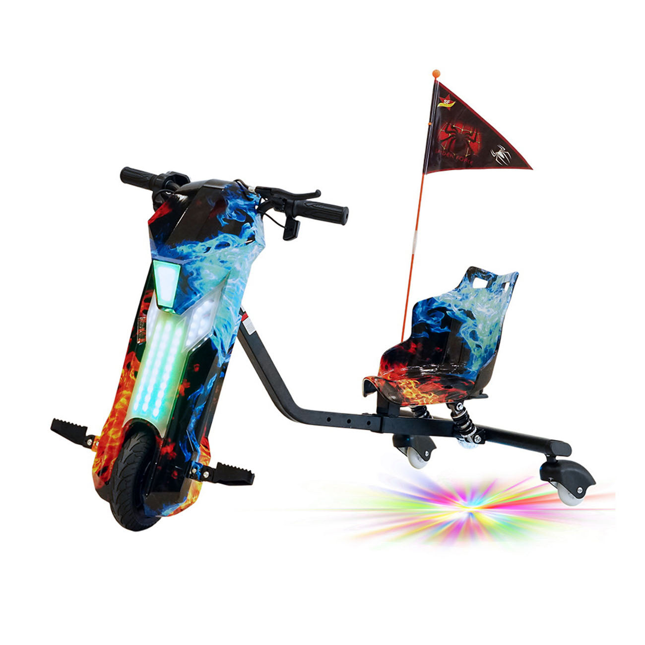 سيارة انزلاق من نوع V مقاس 8 إنش CRONY D02 جاهزة للقيادة بسرعة 18 كم/س، مع أضواء LED ومكبر صوت بلوتوث