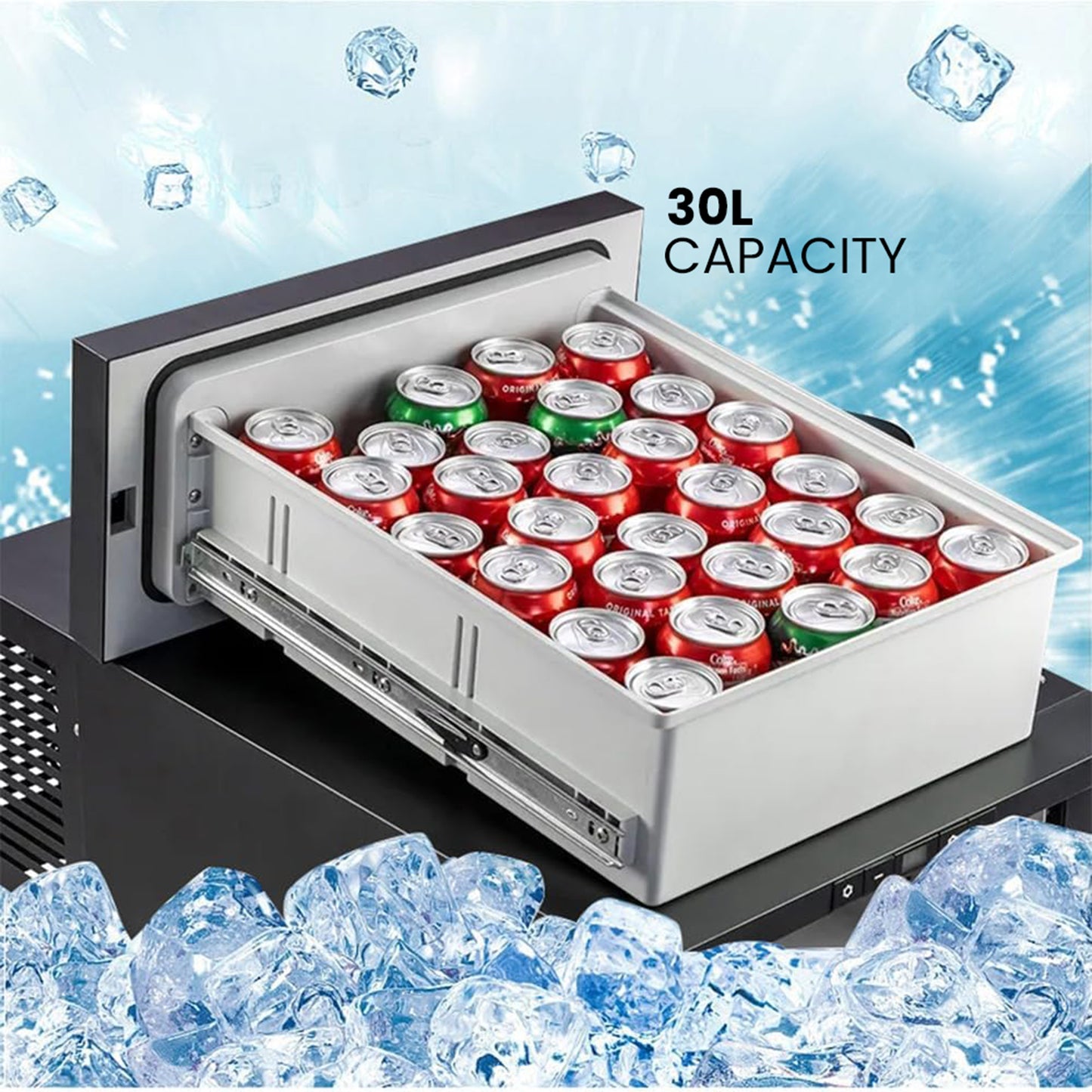 ثلاجة سيارة CRONY D30 بسعة 30 لتر مع اتصال عبر التطبيق - حماية بطارية السيارة من -20°C إلى 20°C