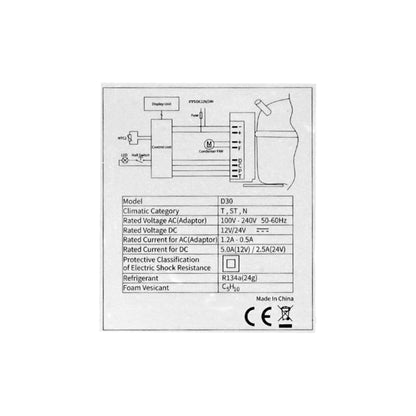 ثلاجة سيارة CRONY D30 بسعة 30 لتر مع اتصال عبر التطبيق - حماية بطارية السيارة من -20°C إلى 20°C