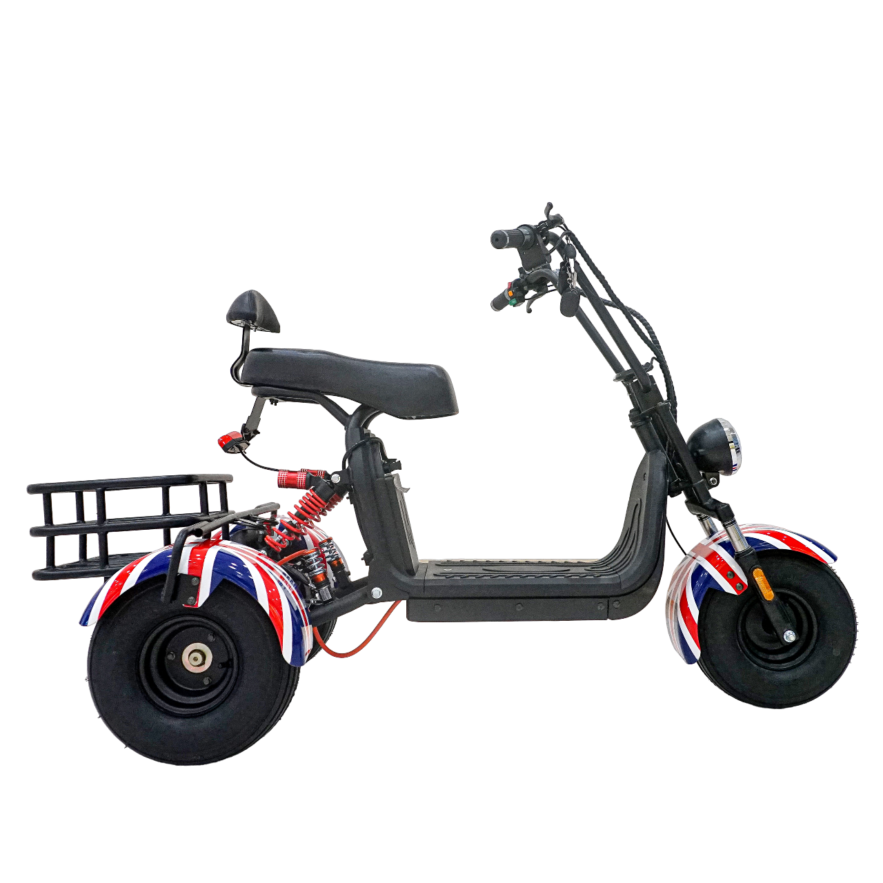 سكوتر كهربائي CRONY SS-11W مع تعليق، سكوتر ثلاثي العجلات مع سلة، دراجة كهربائية