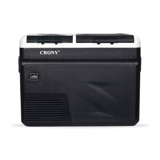 ثلاجة منزلية وسيارة CRONY IC36 بسعة 36 لتر مع ماكينة ثلج، فتاحة زجاجات، حامل أكواب، وحماية بطارية السيارة