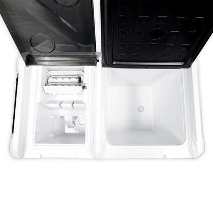 ثلاجة منزلية وسيارة CRONY IC36 بسعة 36 لتر مع ماكينة ثلج، فتاحة زجاجات، حامل أكواب، وحماية بطارية السيارة