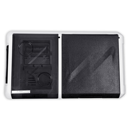 ثلاجة منزلية وسيارة CRONY IC36 بسعة 36 لتر مع ماكينة ثلج، فتاحة زجاجات، حامل أكواب، وحماية بطارية السيارة