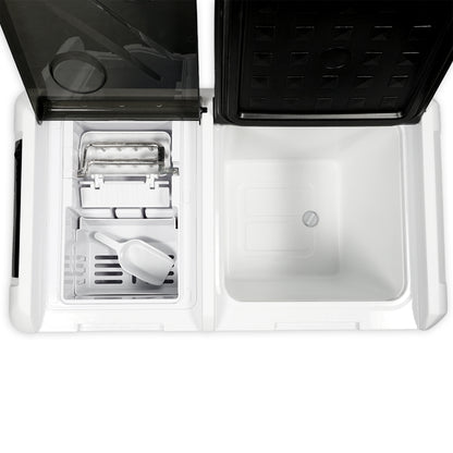 ثلاجة منزلية وسيارة CRONY IC36 بسعة 36 لتر مع ماكينة ثلج، فتاحة زجاجات، حامل أكواب، وحماية بطارية السيارة