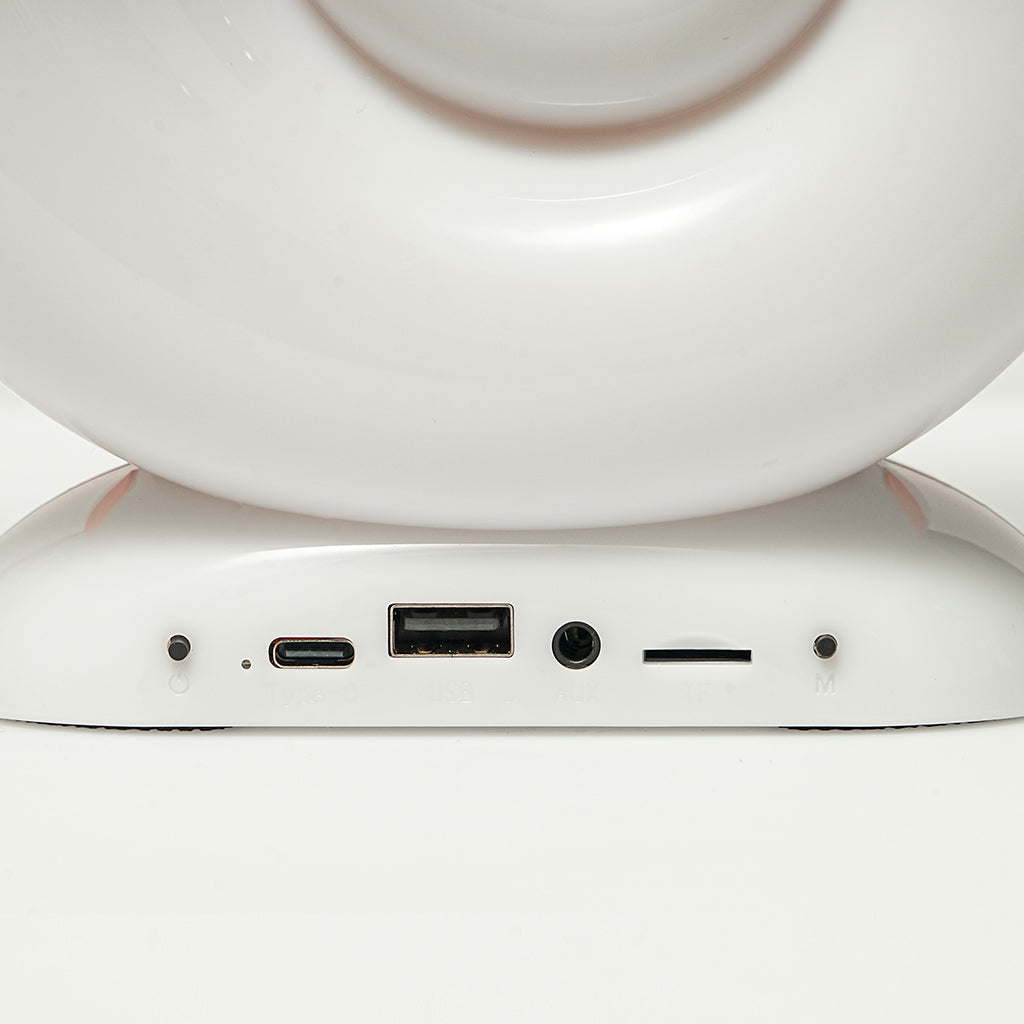 مصباح طاولة حلزون البحر كروني مع مكبر صوت بلوتوث وساعة