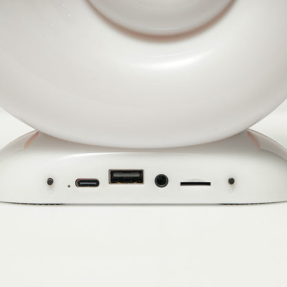 مصباح طاولة حلزون البحر كروني مع مكبر صوت بلوتوث وساعة