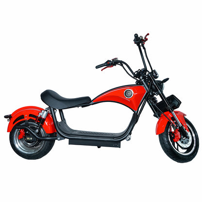 كروني نيو X1 سيارة هارلي إلكتروموبيل مع مكبر صوت BT سيارة إلكتروموبيل سكوتر كهربائي سيتيكوكو عجلة سميكة أحمر