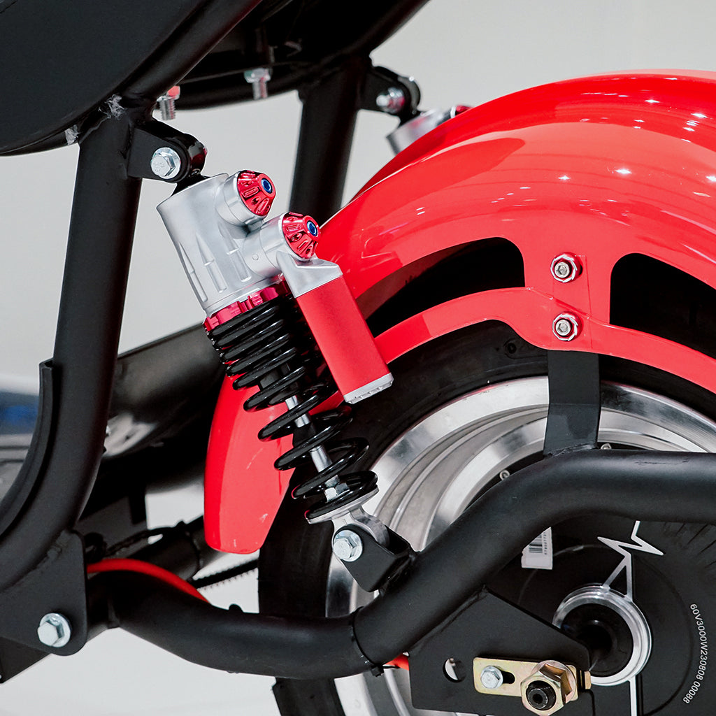 كروني نيو X1 سيارة هارلي إلكتروموبيل مع مكبر صوت BT سيارة إلكتروموبيل سكوتر كهربائي سيتيكوكو عجلة سميكة أحمر