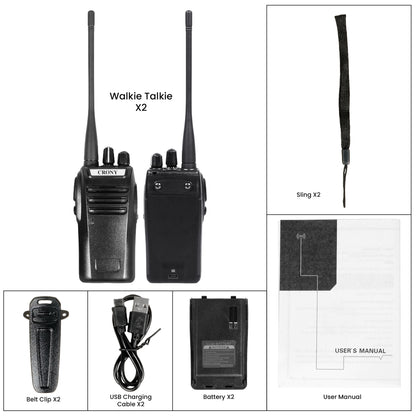Crony 5W CY-810 TYPE-C Professional Walkie Talkies 2-7 KM Portable Handheld Civilian Two Way Radio Black( SINGLE UNIT)